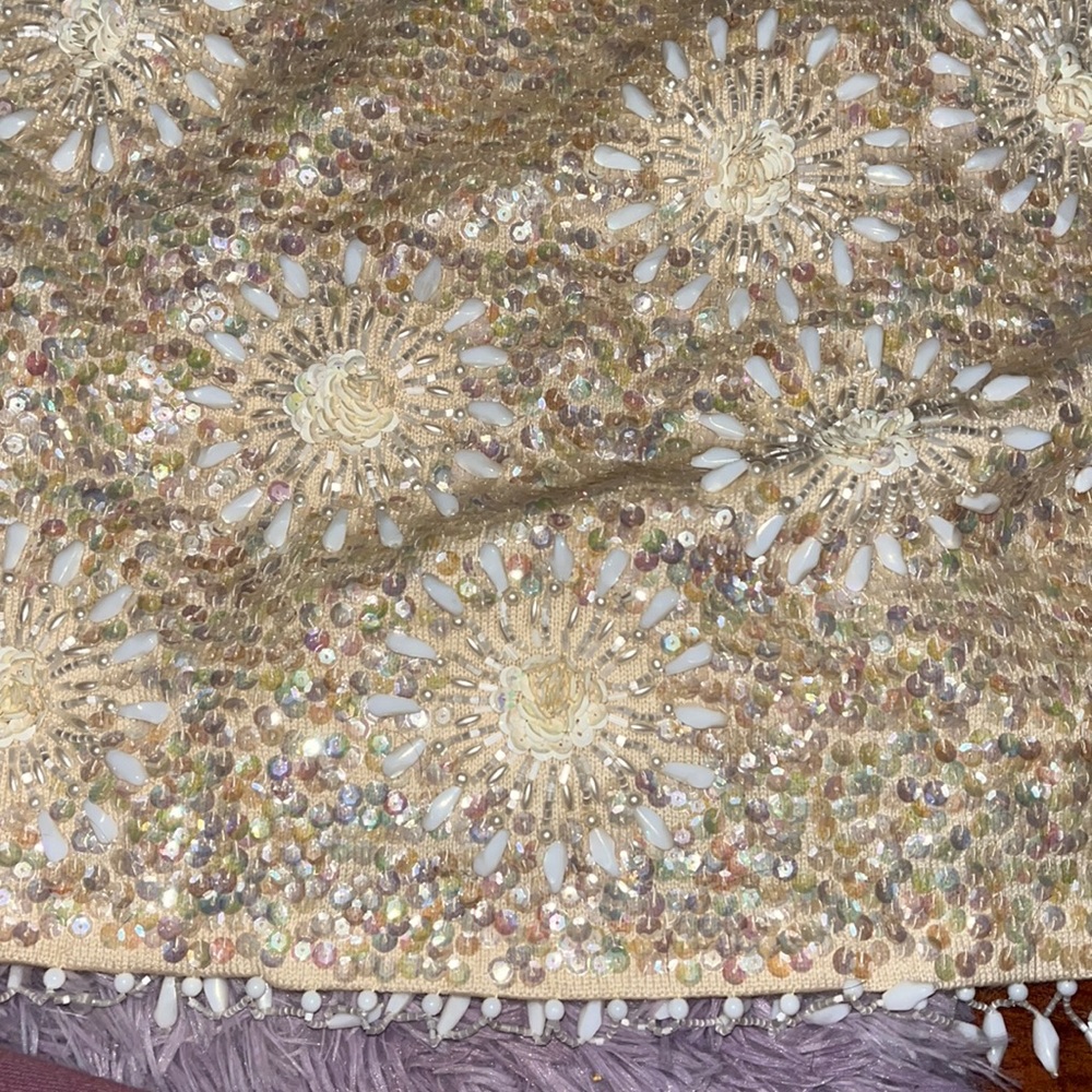 STUNNING VINTANGE!!! Marco Polo Sequins zip up top